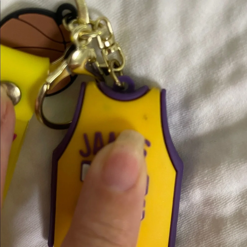 Lakers I love James LeBron Keychain with Basketball Charm new